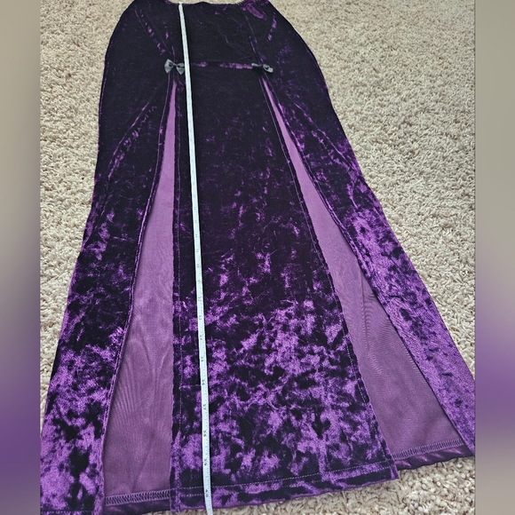 SOLD ** NWT Dolls Kill Widow Purple Crushed Velvet Maxi Skirt - medium - Picture 9 of 11